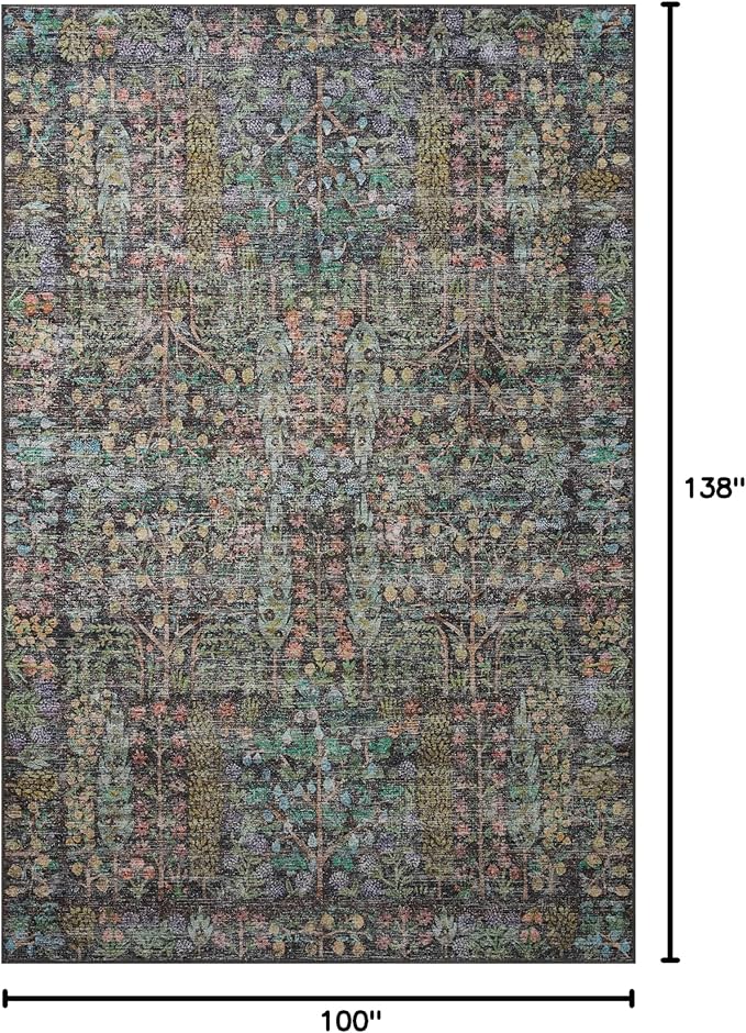 Loloi Rifle Paper Co. Maison Collection MAO-07 Charcoal 8'-4" x 11'-6", .19" Pile Height, Area Rug