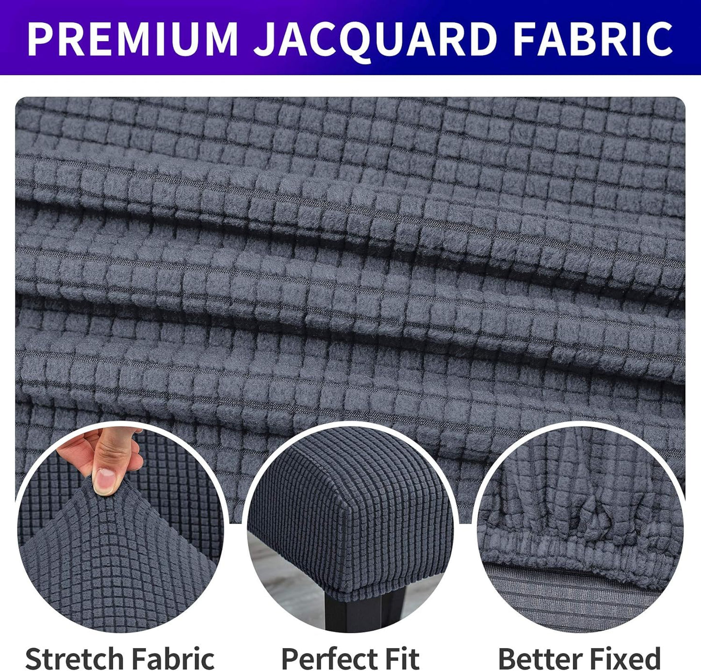 Howhic Stretch Chair Covers for Dining Room Set of 8, Removable Washable Dining Room Chair Covers, Dining Chair Slipcovers Seat Protector, Great Decor for Home and Banquet (Gray, 8 Pack)