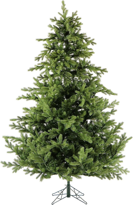 Fraser Hill Farm 9-Ft. Foxtail Pine Artificial Christmas Tree with Stand and No Lights, Unlit Foldable Fake Tree with Realistic Foliage for Home Decoration