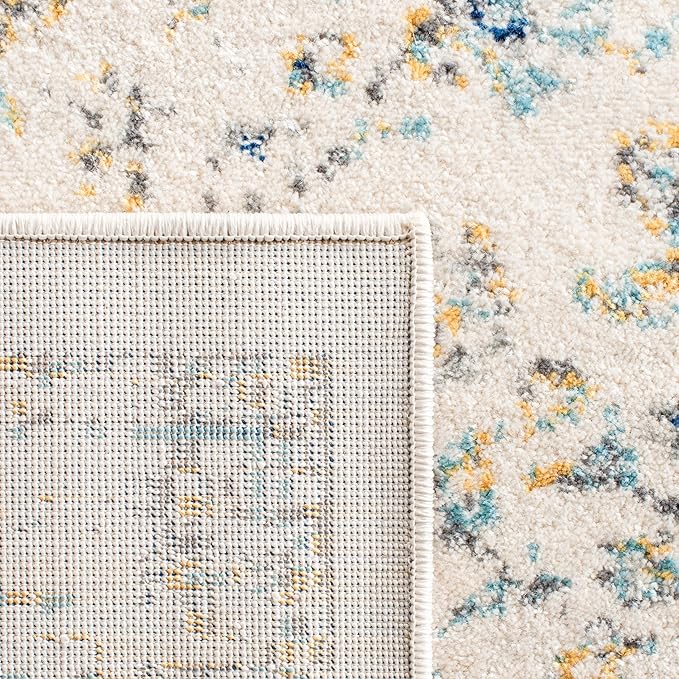 SAFAVIEH Evoke Collection Accent Rug - 2'2" x 5', Ivory & Blue, Shabby Chic Oriental Medallion Design, Non-Shedding & Easy to Clean, Ideal for Foyer, Kitchen, Entryway (EVK220C)