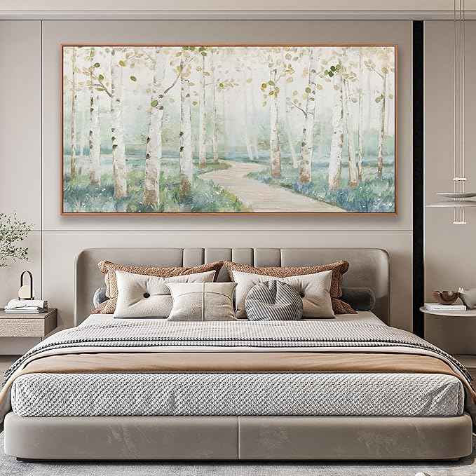 Framed Wall Art Canvas Decor Modern Natural Landscape Wall Art Decorations Artwork Colorful Forest Path Large Home Decor Wall Art Prints Framed for Living Room Wall Bedroom Kitchen Office Decor 29×58 Inch With Framed