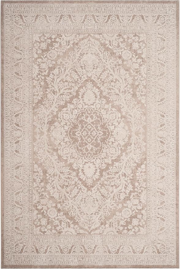 SAFAVIEH Area Rug 6x9 - Reflection Collection - Beige & Cream, Non-Shedding & Easy Cleaning, Ideal for Entryway, Living Room, Bedroom (RFT668A)
