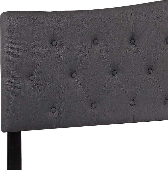 Flash Furniture Cambridge Tufted Upholstered King Size Headboard in Dark Gray Fabric