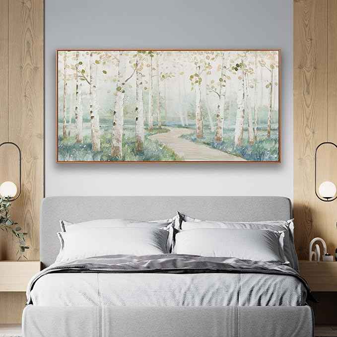 Framed Wall Art Decor Home Decor Wall Art Prints Colorful Forest Path Modern Natural Landscape Wall Art Canvas Decorations for Living Room Wall Bedroom Kitchen Office Decor 20×40 in