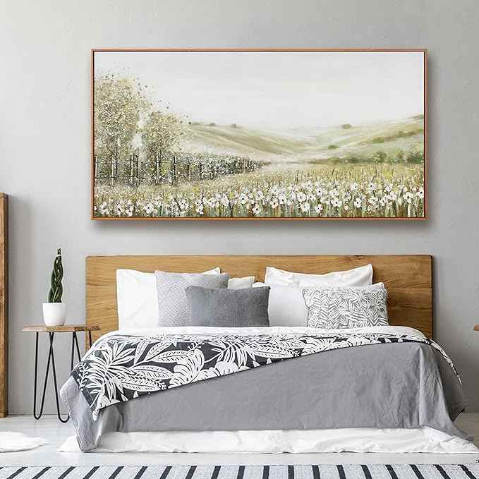 Canvas Wall Art Decor Home paintings Wall Art Prints Modern Framed Wall Decorations Natural Mountain Wilderness Landscape Artwork for Living Room Bedroom Kitchen Office Decor 24×48 inch