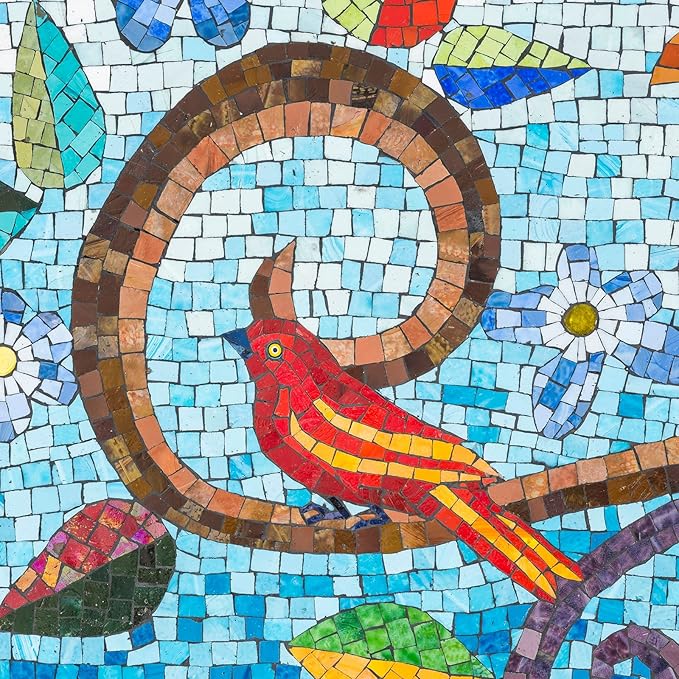 MECCANIXITY Mosaic Tiles 55 Pieces, 13 Faces Glitter Crystal 1 x 1cm for Crafts Bulk, Mosaic Art Kits Stained Glass Pieces for Handmade Jewelry Art DIY Material (Blue)