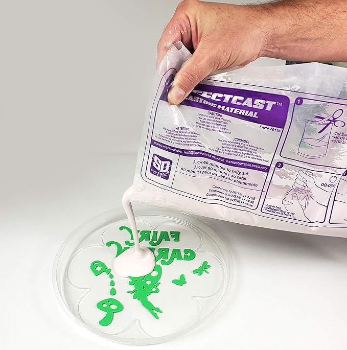Perfect Craft Flower Garden Customizable Stepping Stone Cast & Paint Kit with Perfect Cast Casting Material