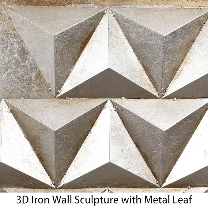 Empire Art Direct Steel II Abstract 3D Iron Wall Art, Metallic Hand Painted Sculpture,Ready to Hang, Living Room, Bedroom ＆ Office, Gold, 22 in. x 48 in.