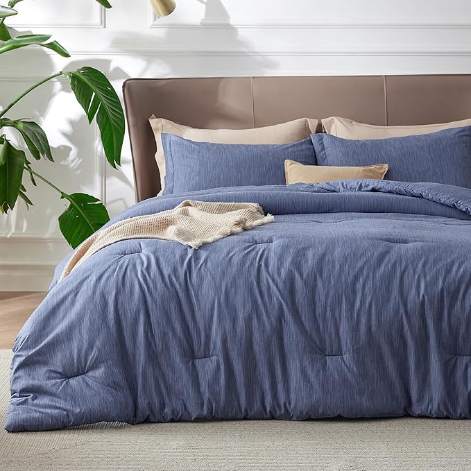 Bedsure Twin/Twin XL Comforter Set - Infinity Blue Soft Bedding for All Seasons, Cationic Dyed Bed Set, 2 Pieces, 1 Twin Size Comforter (68"x88") and 1 Pillow Sham (20"x26"+2")