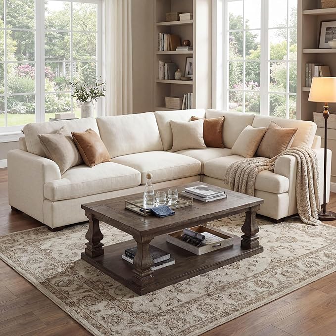 Signature Design by Ashley Johnelle Farmhouse Coffee Table with Weathered Gray Finish, Gray