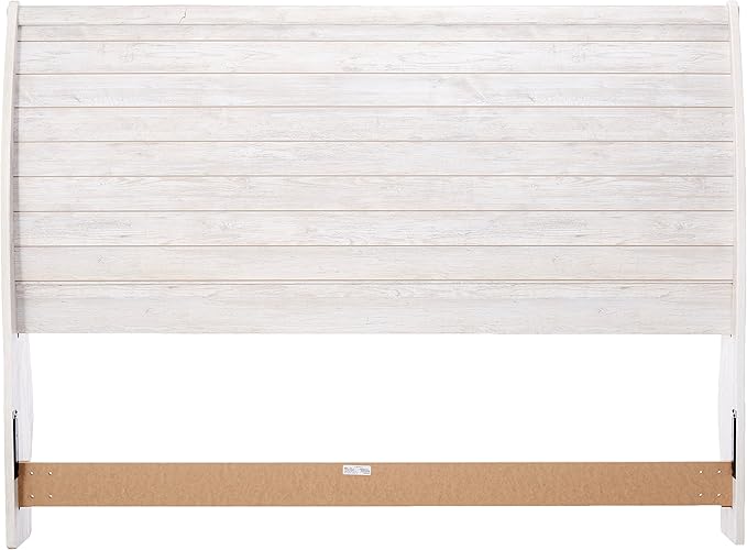 Signature Design by Ashley Willowton Cottage Farmhouse Sleigh Headboard ONLY, King, Whitewash