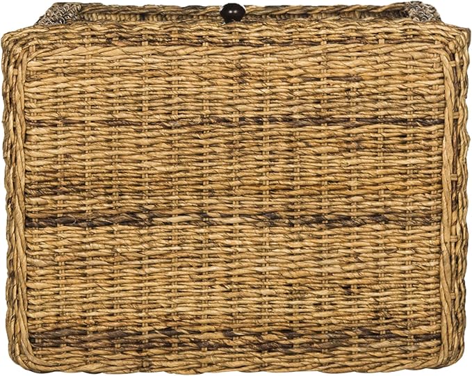 SAFAVIEH Home Collection Magi Tropical Natural Brown Rattan Solid Wood 1-Drawer Nightstand Table, Fully Assembled (SEA8001A)