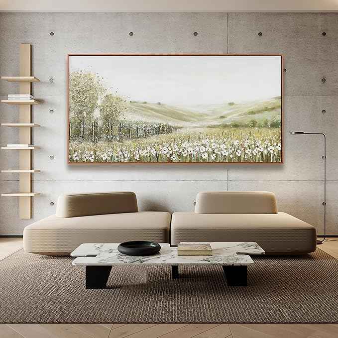 Framed Canvas Wall Art Decor Natural Wall Decorations Home Decor Wall Art Prints Mountain Wilderness Landscape Large Size Artwork for Living Room Bedroom Kitchen Office Decor 29"×58"