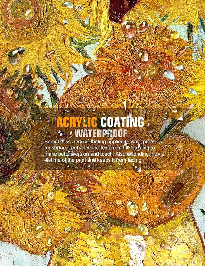 DECORARTS - Twelve Sunflowers, Vincent Van Gogh Art Reproduction. Giclee Canvas Prints Wall Art for Home Decor 30x24
