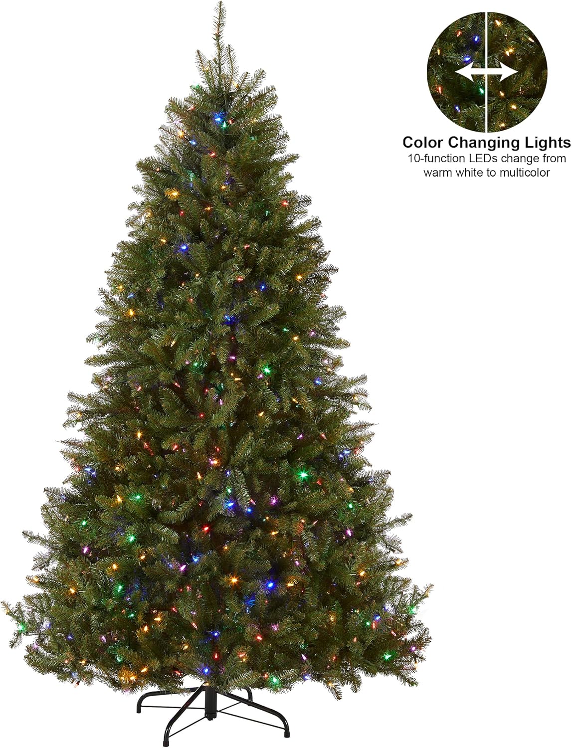 National Tree Company Pre-Lit Artificial Full Christmas Tree, Green, Dual Color LED Lights, Includes PowerConnect and Stand, 9 Feet