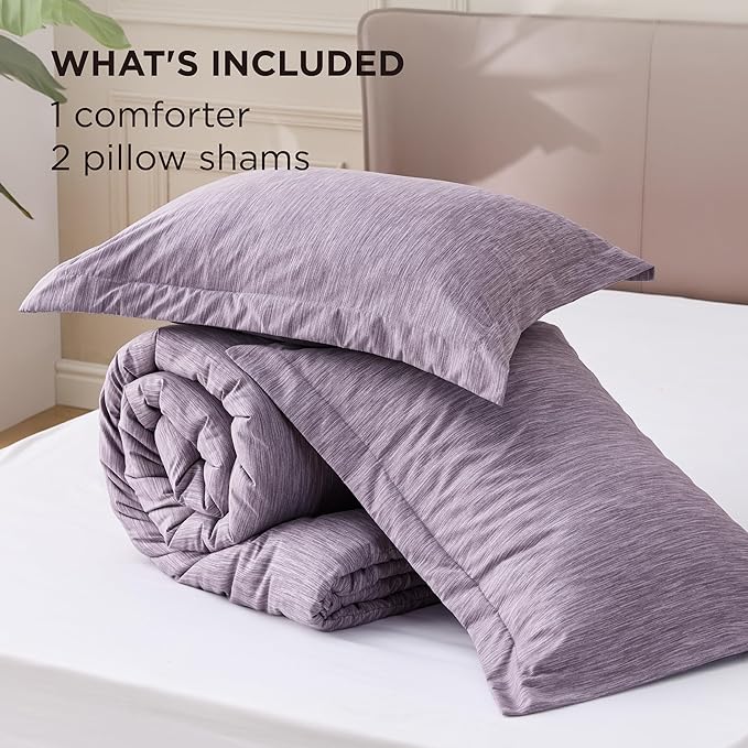 Bedsure Full Comforter Set - Dark Red Soft Bedding for All Seasons, Cationic Dyed Bed Set, 3 Pieces, 1 Full Size Comforter (82"x86") and 2 Pillow Shams (20"x26"+2")