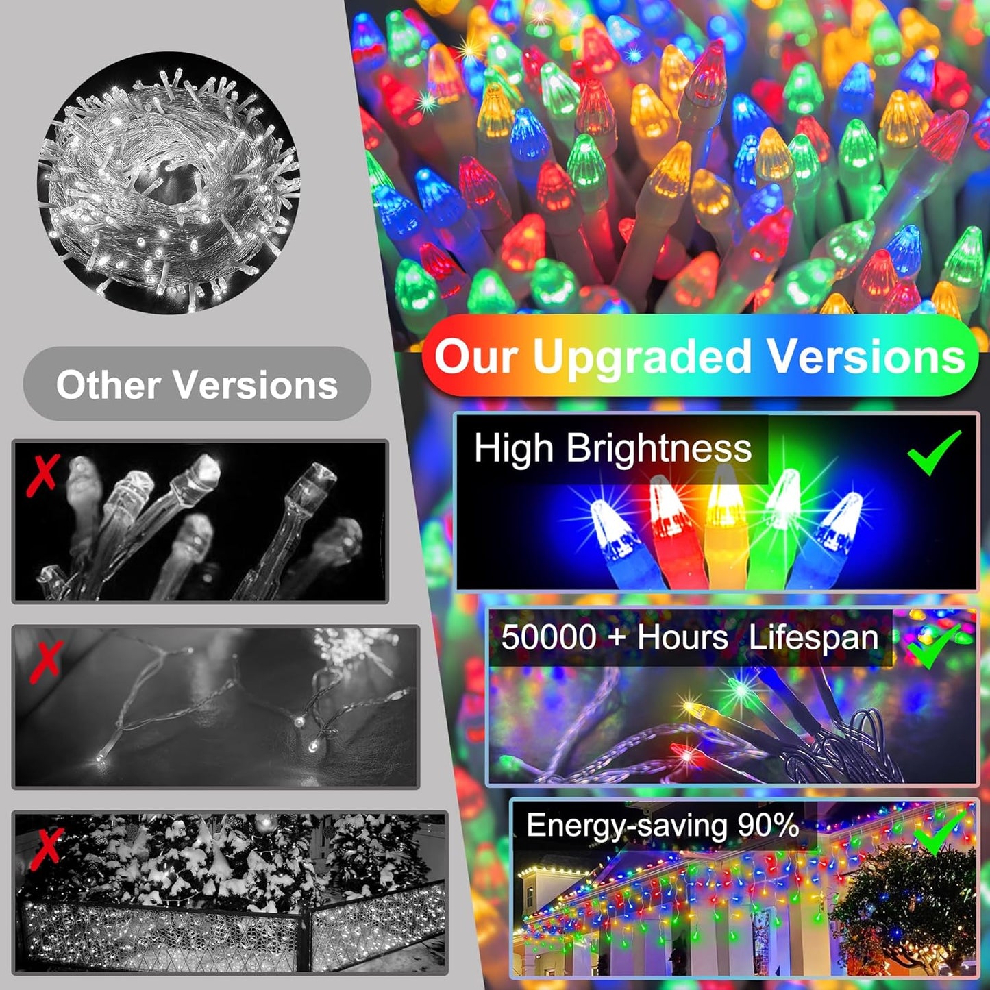 792 LED Christmas Lights with 176 Drops,82ft 8 Modes Fairy Hanging String Lights with Time Waterproof, Plug-in Christmas String Lights for Holiday Wedding Party Christmas Decorations (Multicolor)