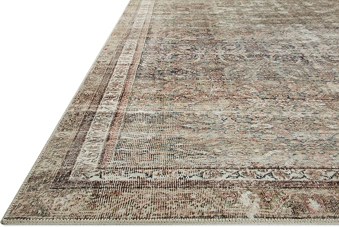 Loloi Chris Loves Julia Jules Collection JUL-09 Ink/Terracotta 3'-6'' x 5'-6'', .13" Pile Height, Accent Rug