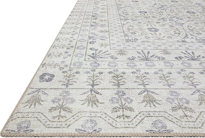 Loloi Rifle Paper Co. Maison Collection MAO-03 Rosette Ivory 2'-6" x 9'-6", .19" Pile Height, Runner Rug