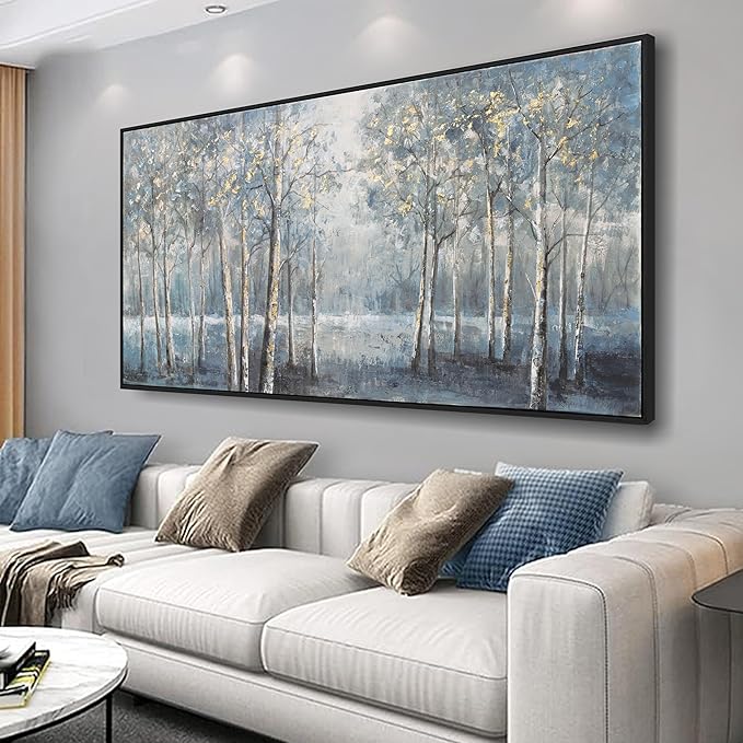 Canvas Wall Art Modern Decor Framed Wall Decorations Maximalist Home Decor Wall Art Prints Dark color system Forest Landscape Painting for Room Wall Bedroom Office Decor 20"×40"