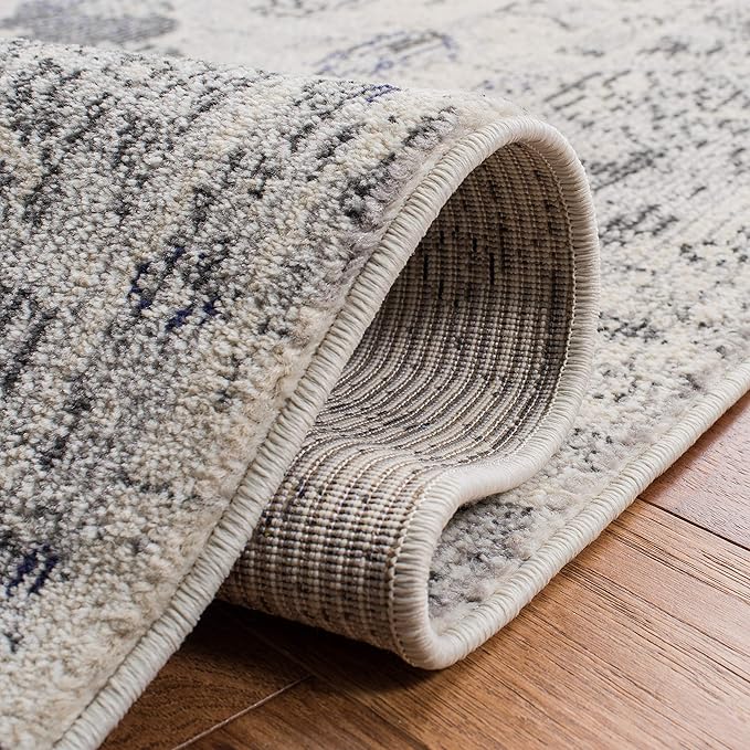 SAFAVIEH Monaco Collection Area Rug - 3' x 5', Ivory & Grey, Non-Shedding & Easy to Clean, Distressed Medallion Design, Ideal for Living Room, Bedroom, Dining Space (MNC243B)