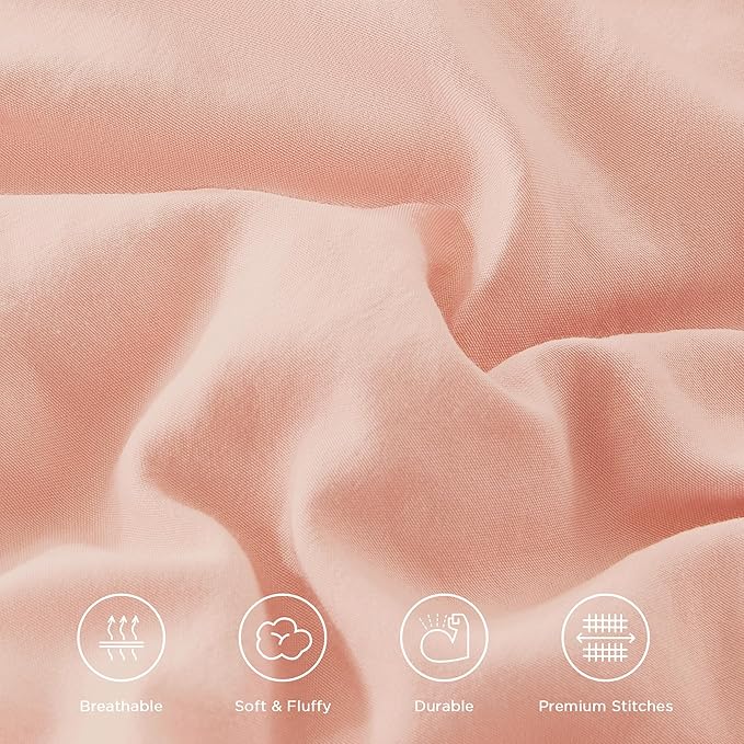 Andency Blush Full Size Comforter Set, Shabby Chic Bedding Comforter Set for All Seasons, 3 Pieces Lightweight Soft Western Modern Bed Set for Women Girls