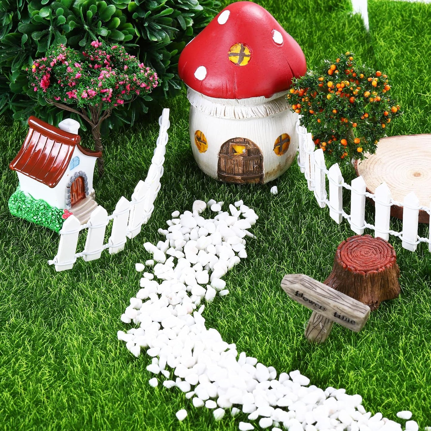 Elcoho 12 Pieces Fake Grass for Crafts Fairy Garden 6 x 6 Inches Artificial Garden Grass for Miniature Ornament Dollhouse DIY Decoration