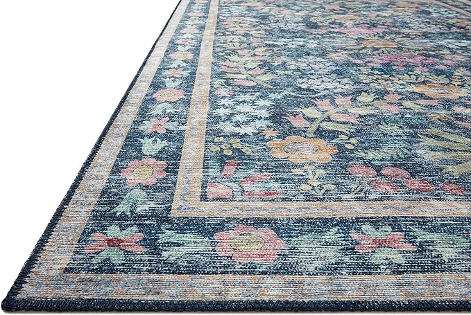 Loloi Rifle Paper Co. Maison Collection MAO-06 Blue/Multi 2'-6" x 12'-0", .19" Pile Height, Runner Rug