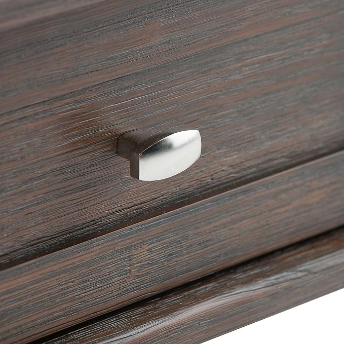 SIMPLIHOME Warm Shaker End Table - 20 inch Wide Solid Wood Side Table in Farmhouse Brown, Transitional Accent Table for Living Room or Bedroom with Drawer, Open Shelf and Square Tapered Legs