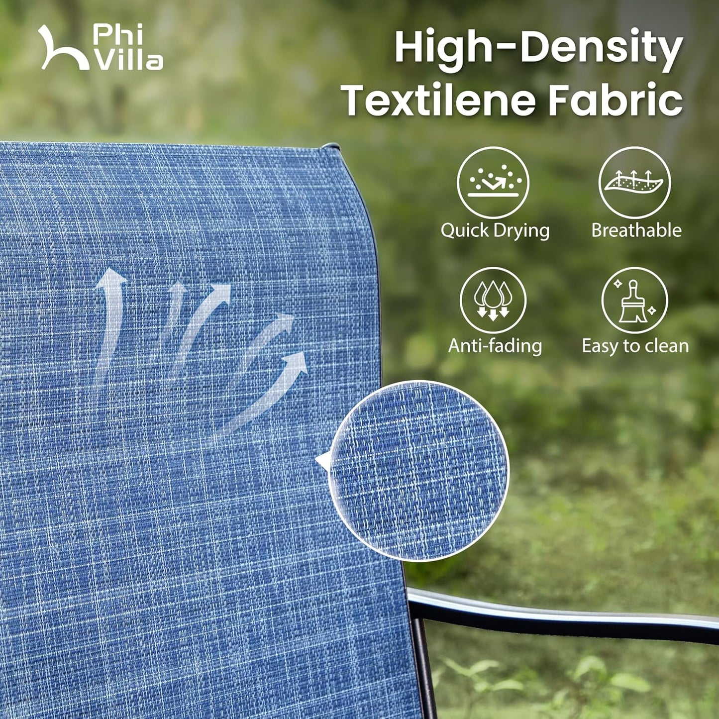 PHI VILLA Outdoor Bar Set, 7 Piece Patio Dining Table and Swivel Bar Stools with Metal Table, for Garden, Pool, Yard and Terrace