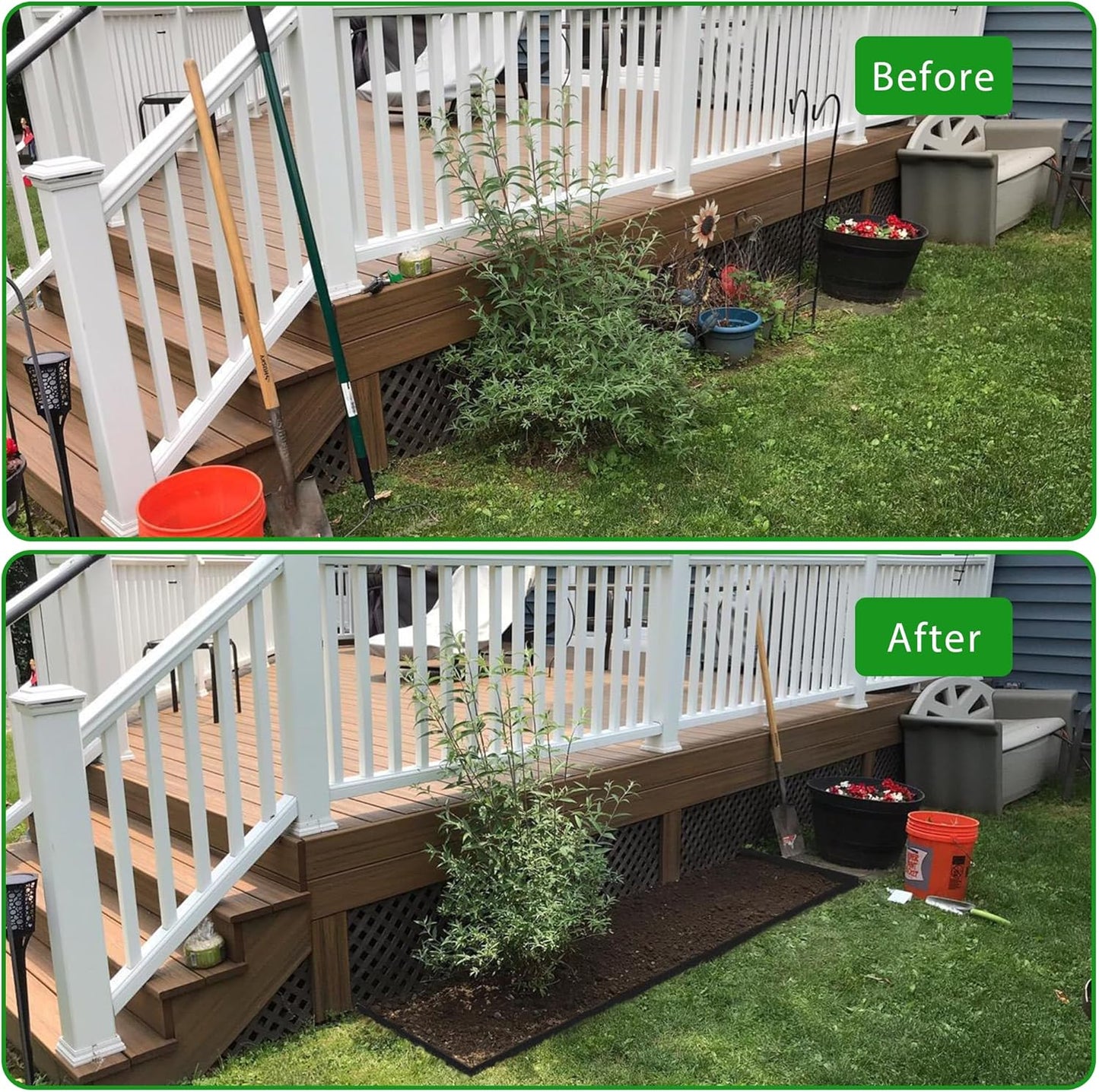 Landscape Edging Border 33 FT 4 Inch Tall with 60 Spikes, Plastic Edging for Landscaping, Garden Edging Border， Flower Bed, Paver and Lawn Edging Border, Black