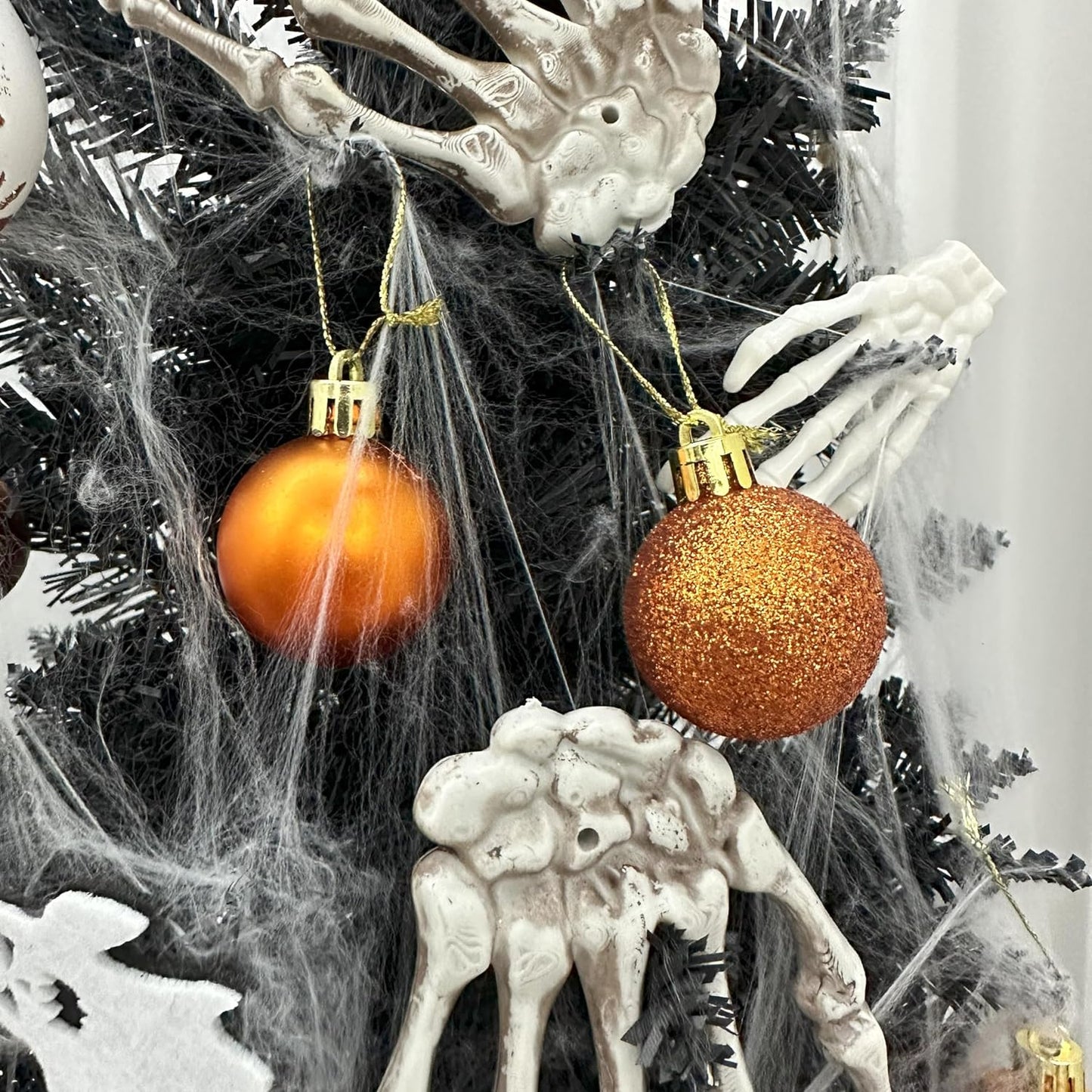 XmasExp 24ct Christmas Ball Ornaments Set Yellow Shatterproof Xmas Tree Hanging Decorations Perfect for Fall Thanksgiving Decor (Orange, 1.57")