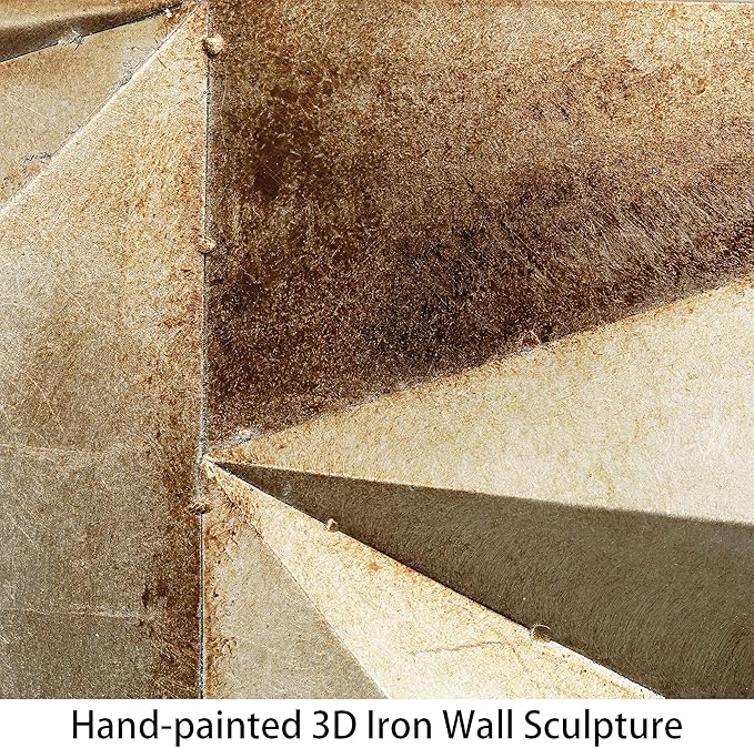 Empire Art Direct Steel 3D Iron Wall Art, Mixed Media Hand Painted Wall Sculpture,Ready to Hang, Living Room, Bedroom,Glod