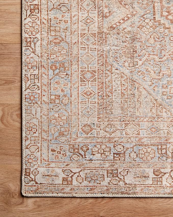 Loloi Chris Loves Julia Jules Collection JUL-04 Tangerine/Mist 7'-6'' x 9'-6'', .13" Pile Height, Area Rug