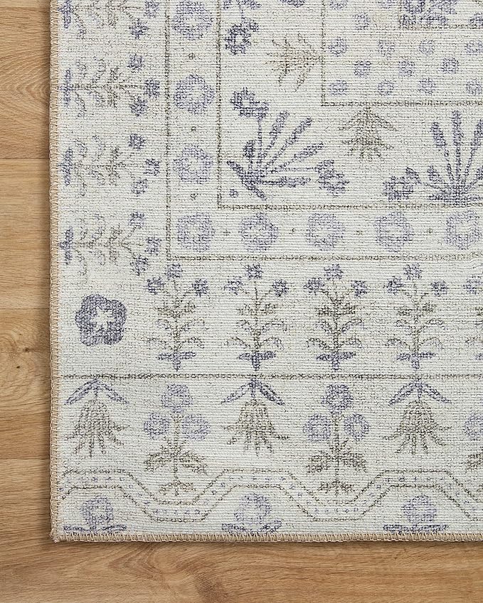 Loloi Rifle Paper Co. Maison Collection MAO-03 Rosette Ivory 7'-6" x 9'-6", .19" Pile Height, Area Rug