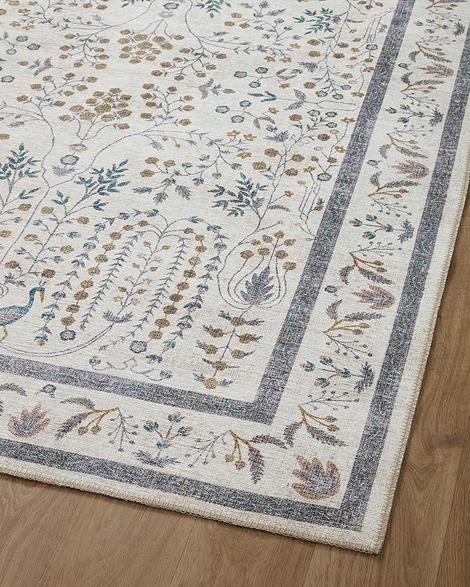 Loloi Rifle Paper Co. Maison Collection MAO-05 Wisteria Cream 2'-6" x 12'-0", .19" Pile Height, Runner Rug