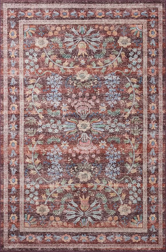 Loloi Rifle Paper Co. Maison Collection MAO-06 Red 2'-0" x 5'-0", .19" Pile Height, Accent Rug