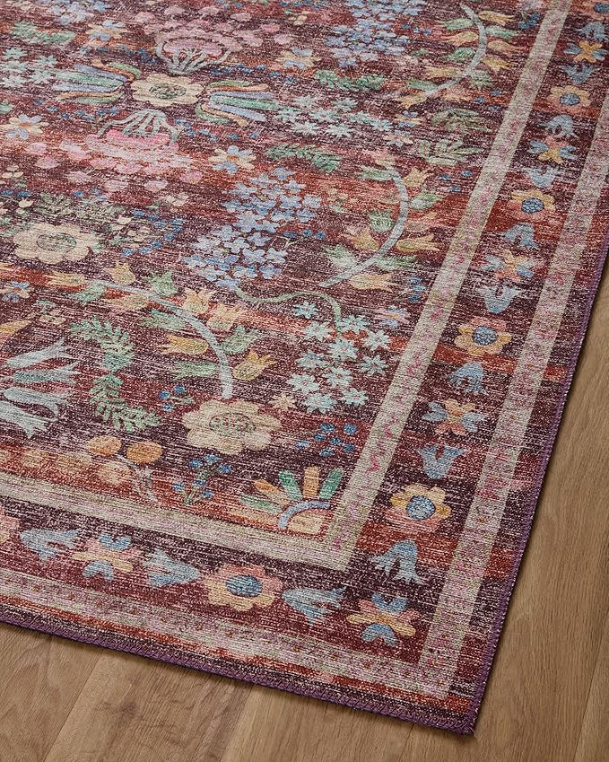 Loloi Rifle Paper Co. Maison Collection MAO-06 Red 2'-6" x 9'-6", .19" Pile Height, Runner Rug