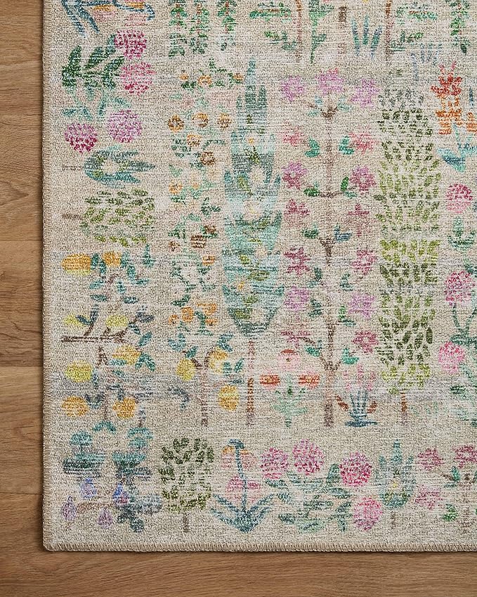 Loloi Rifle Paper Co. Maison Collection MAO-07 Khaki 2'-6" x 9'-6", .19" Pile Height, Runner Rug