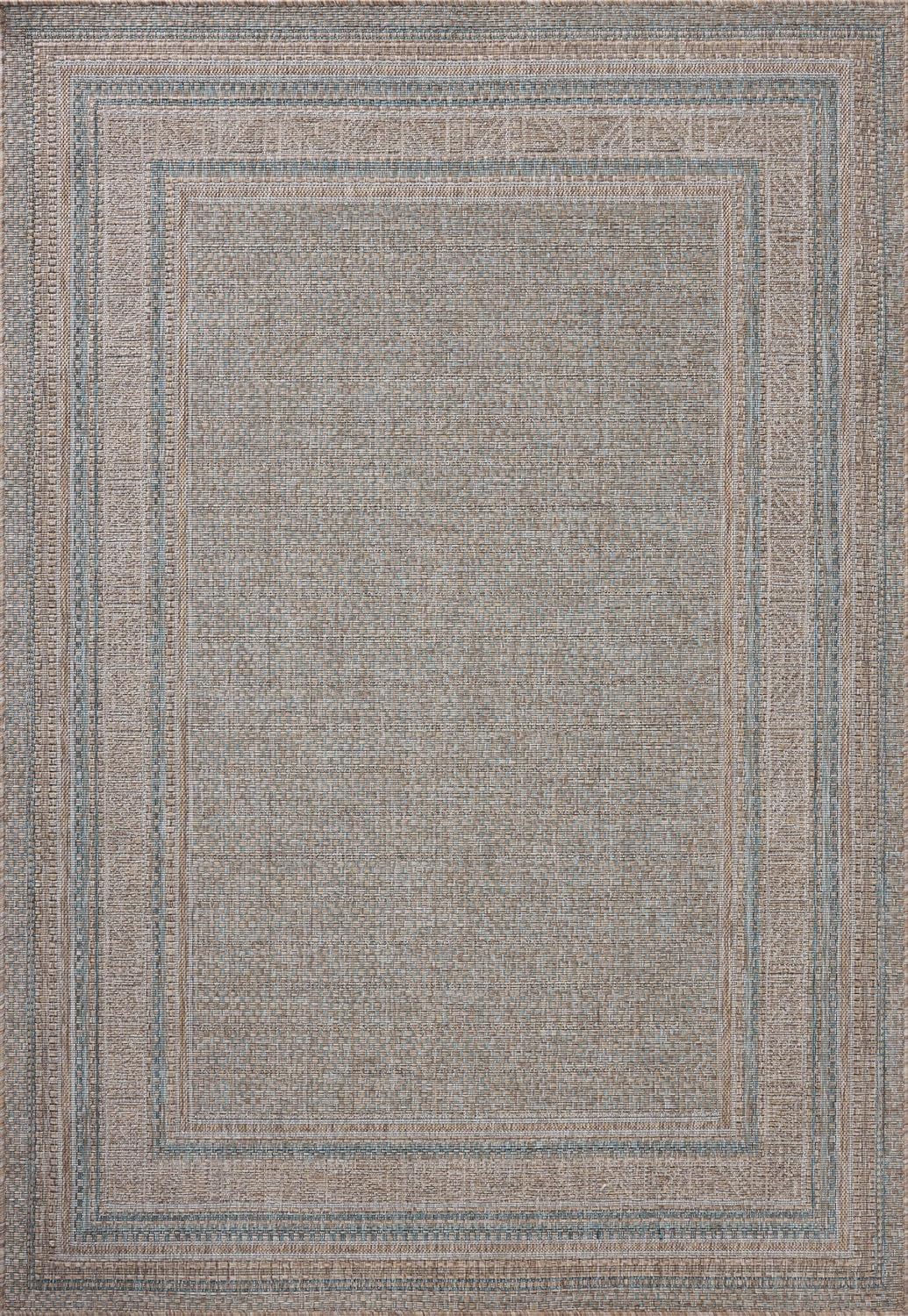 Loloi Amber Lewis Topanga Collection TOP-05 Natural/Teal 6'-7" x 9'-4" Indoor/Outdoor Area Rug