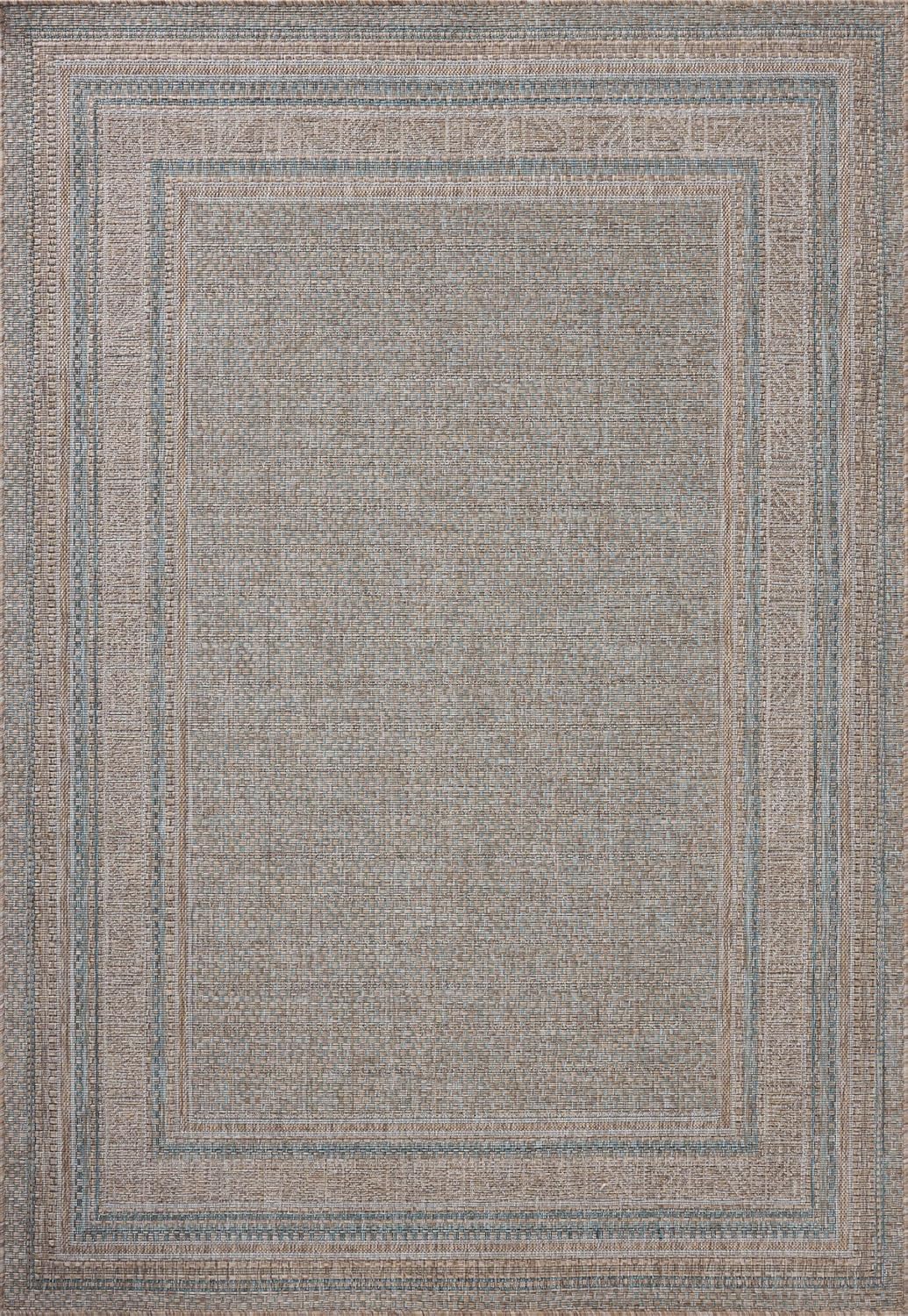 Loloi Amber Lewis Topanga Collection TOP-05 Natural/Teal 9'-2" x 12'-0" Indoor/Outdoor Area Rug