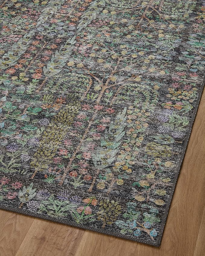 Loloi Rifle Paper Co. Maison Collection MAO-07 Charcoal 2'-6" x 12'-0", .19" Pile Height, Runner Rug
