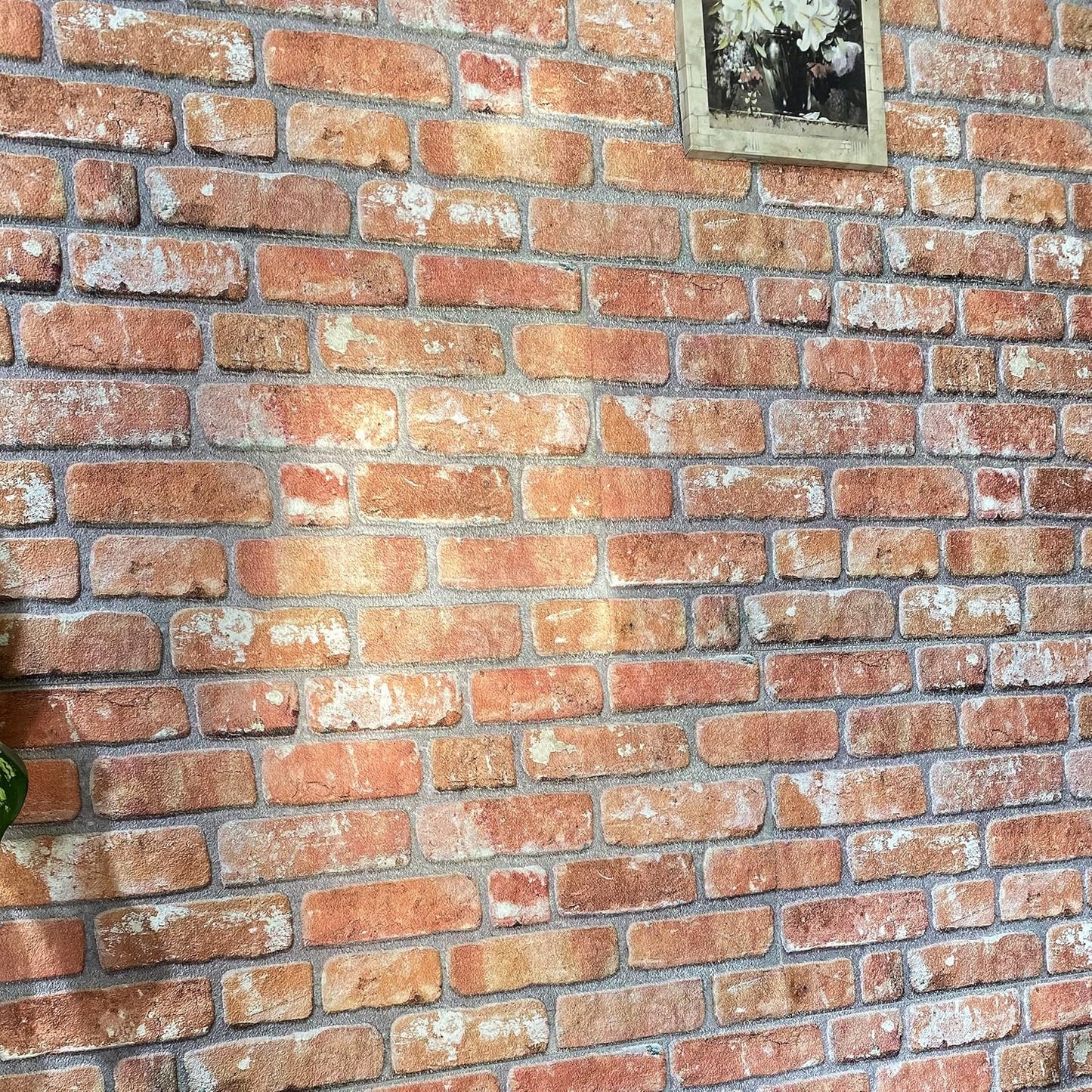 Dundee Deco 3D Wall Panels Faux Brick - Cladding, Red Orange Stone Look Wall Paneling, Styrofoam Facing for Living Room, Kitchen, Bathroom, Balcony, Bedroom, Set of 5, Covers 27 sq ft