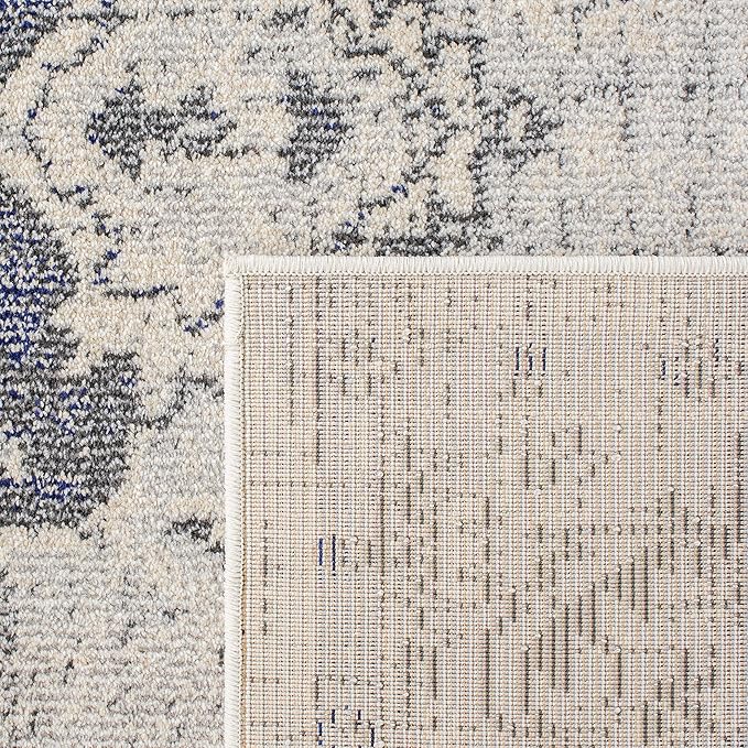 SAFAVIEH Monaco Collection Area Rug - 3' x 5', Ivory & Grey, Non-Shedding & Easy to Clean, Distressed Medallion Design, Ideal for Living Room, Bedroom, Dining Space (MNC243B)