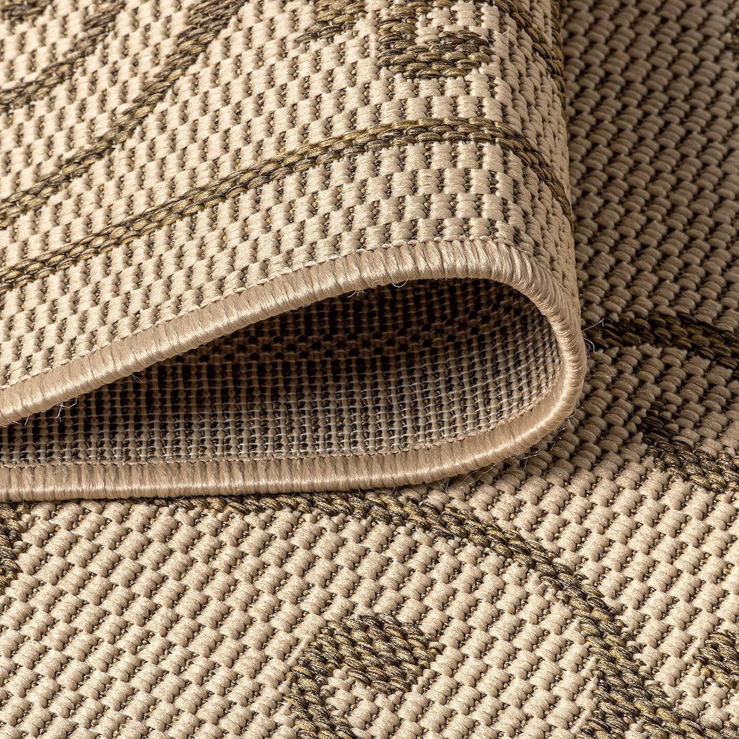 JONATHAN Y Vintage Filigree Indoor Outdoor Runner Rug 2X10 Beige/Brown, Charleston Textured Weave for Backyard, Patio, Porch, Easy-Cleaning, High Traffic, Pet-Friendly, Non-Shedding (SMB106A-210)