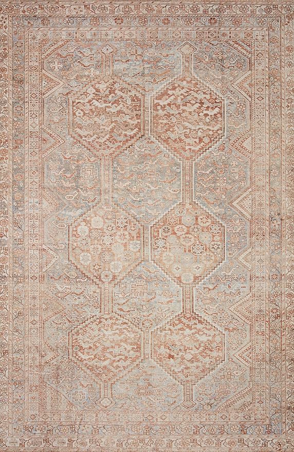 Loloi Chris Loves Julia Jules Collection JUL-04 Tangerine/Mist 2'-0'' x 5'-0'', .13" Pile Height, Accent Rug