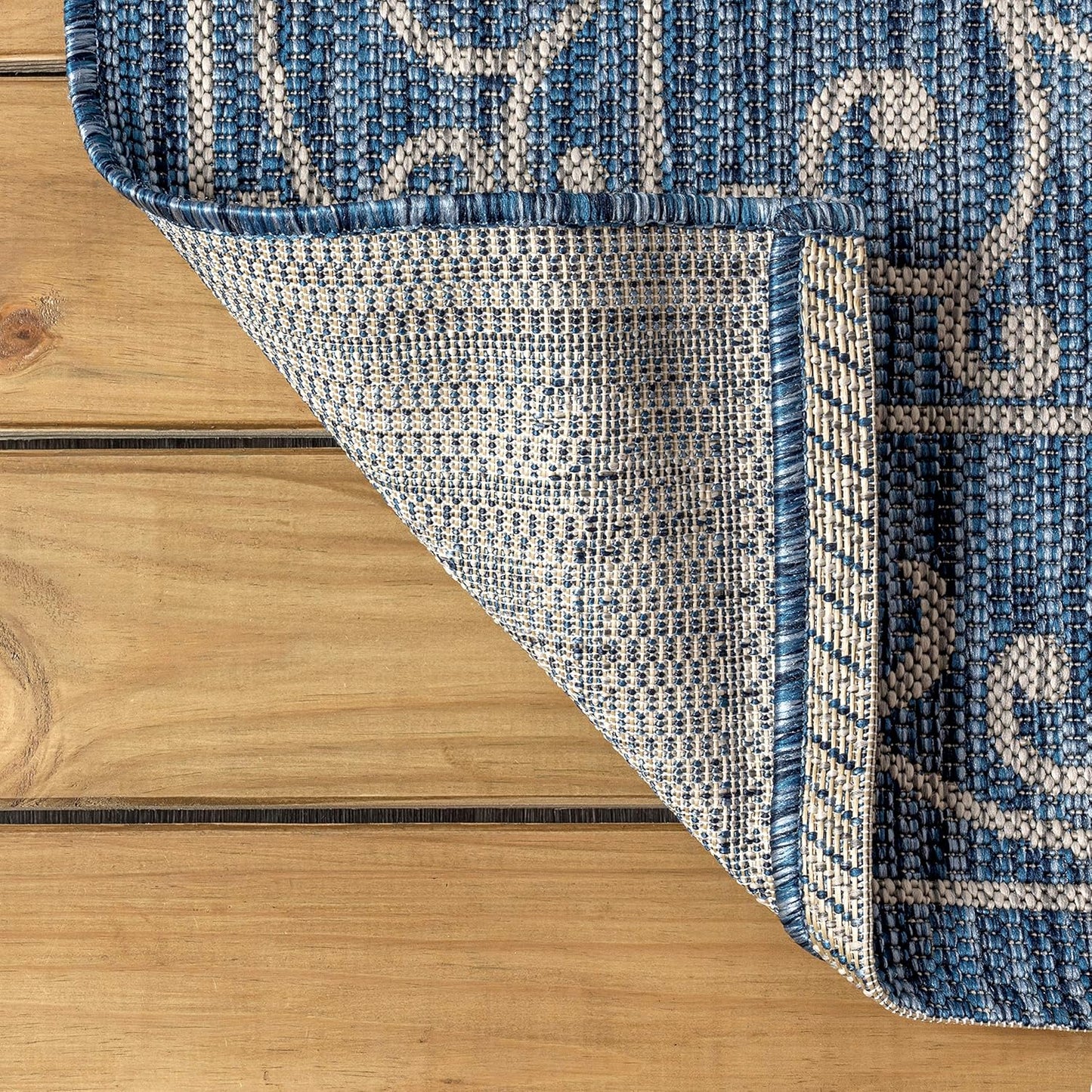 JONATHAN Y Vintage Filigree Indoor Outdoor Area Rug 9X12 Navy/Gray, Charleston Textured Weave for Backyard, Patio, Porch, Easy-Cleaning, High Traffic, Pet-Friendly, Non-Shedding (SMB106D-9)