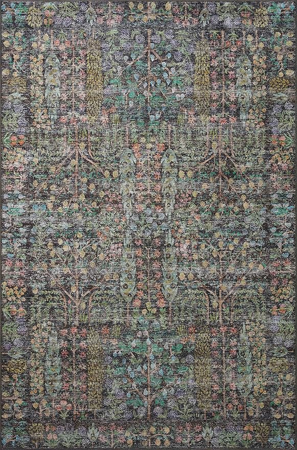 Loloi Rifle Paper Co. Maison Collection MAO-07 Charcoal 2'-6" x 9'-6", .19" Pile Height, Runner Rug