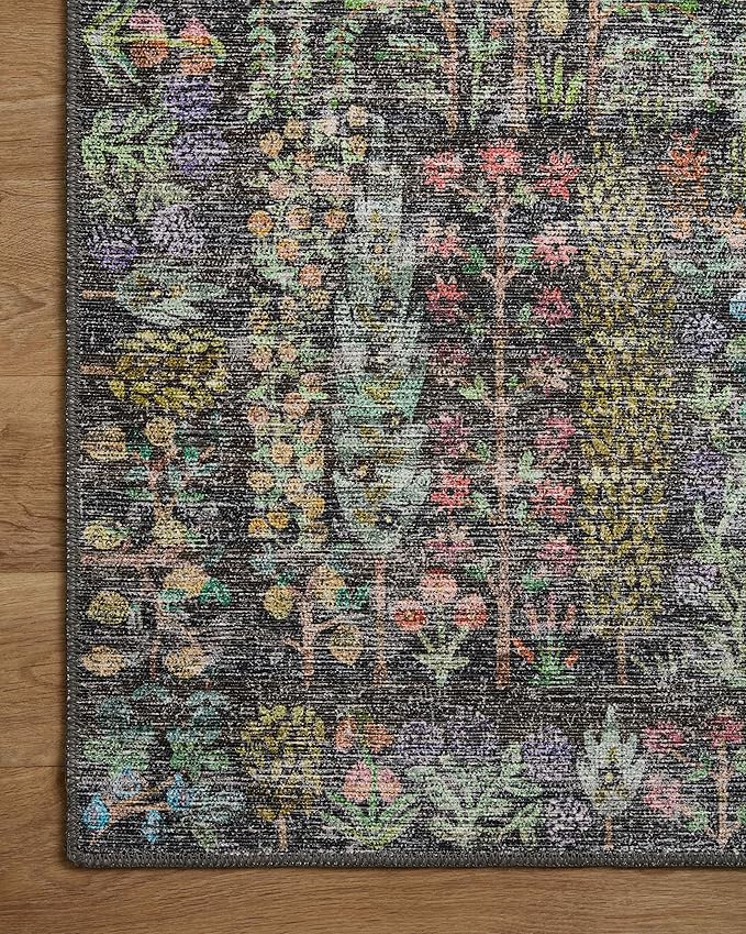 Loloi Rifle Paper Co. Maison Collection MAO-07 Charcoal 2'-6" x 7'-6", .19" Pile Height, Runner Rug