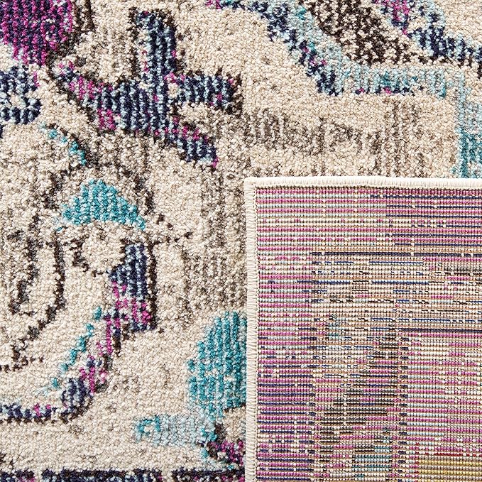 SAFAVIEH Monaco Collection Area Rug - 2'2" x 4', Violet & Light Blue, Non-Shedding & Easy to Clean, Distressed Medallion Design, Ideal for Front Door, Kitchen, Entryway, Accent Space (MNC243L)